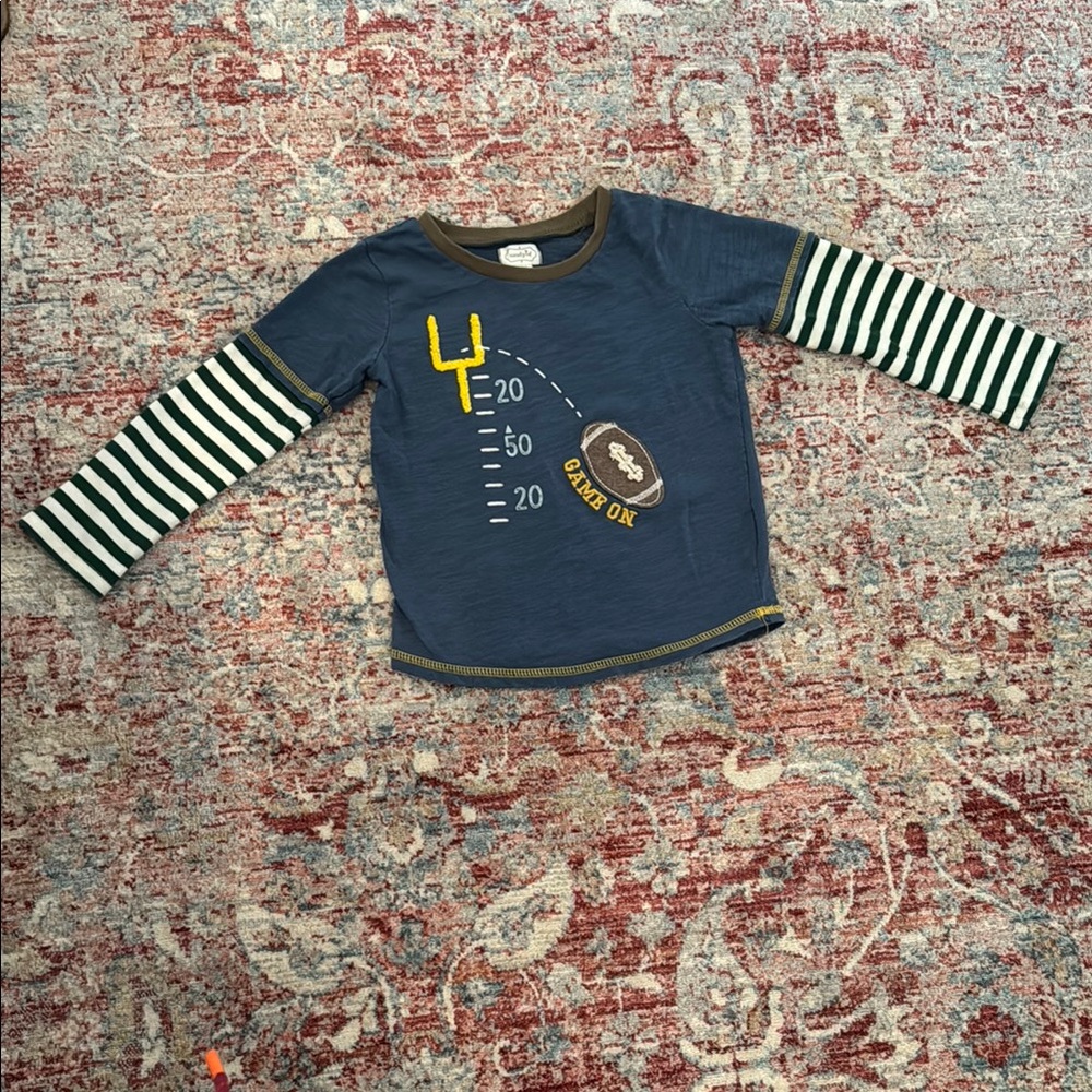 Mud Pie Blue and Green Long Sleeve Tee